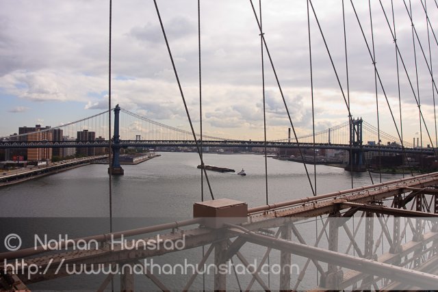 The Manhattan Bridge from the Brooklyn Bridge